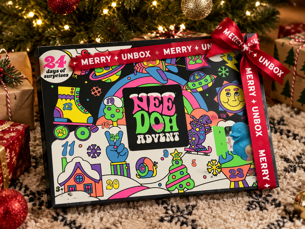 NeeDoh Squishmas Advent Calendar 2026 wrapped as a gift