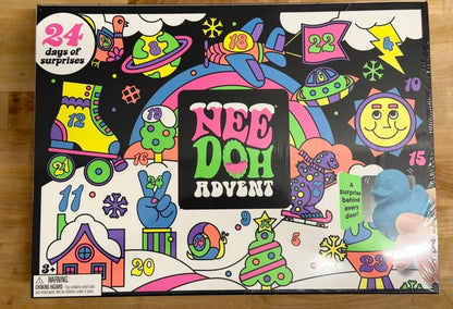 NeeDoh Squishmas Advent Calendar 2026 front of the box, 24 days of surprises